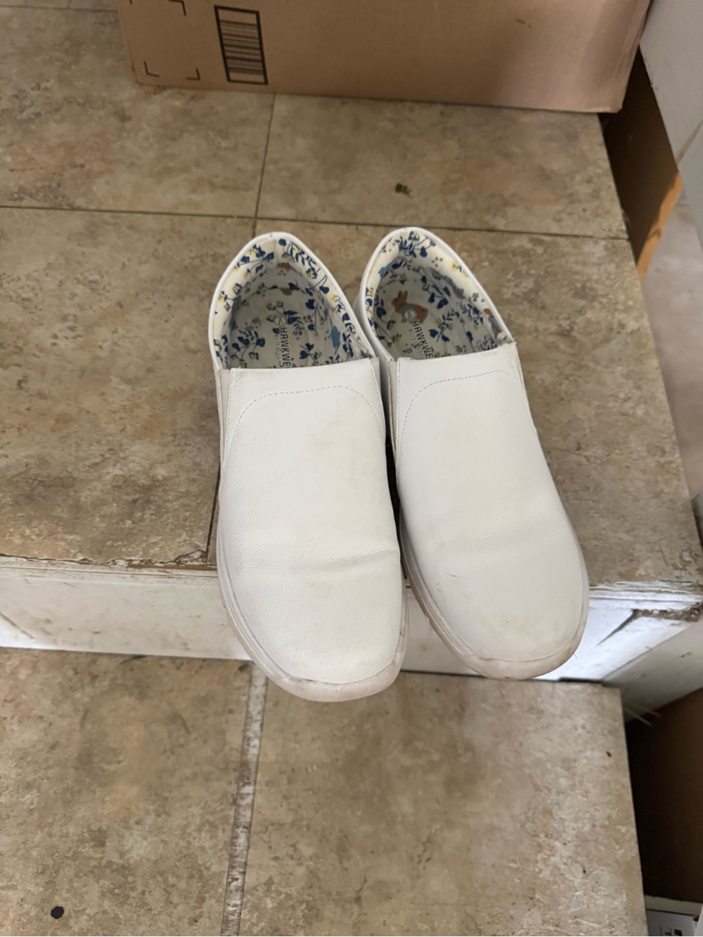 Women’s White Slip-On Nursing Shoes